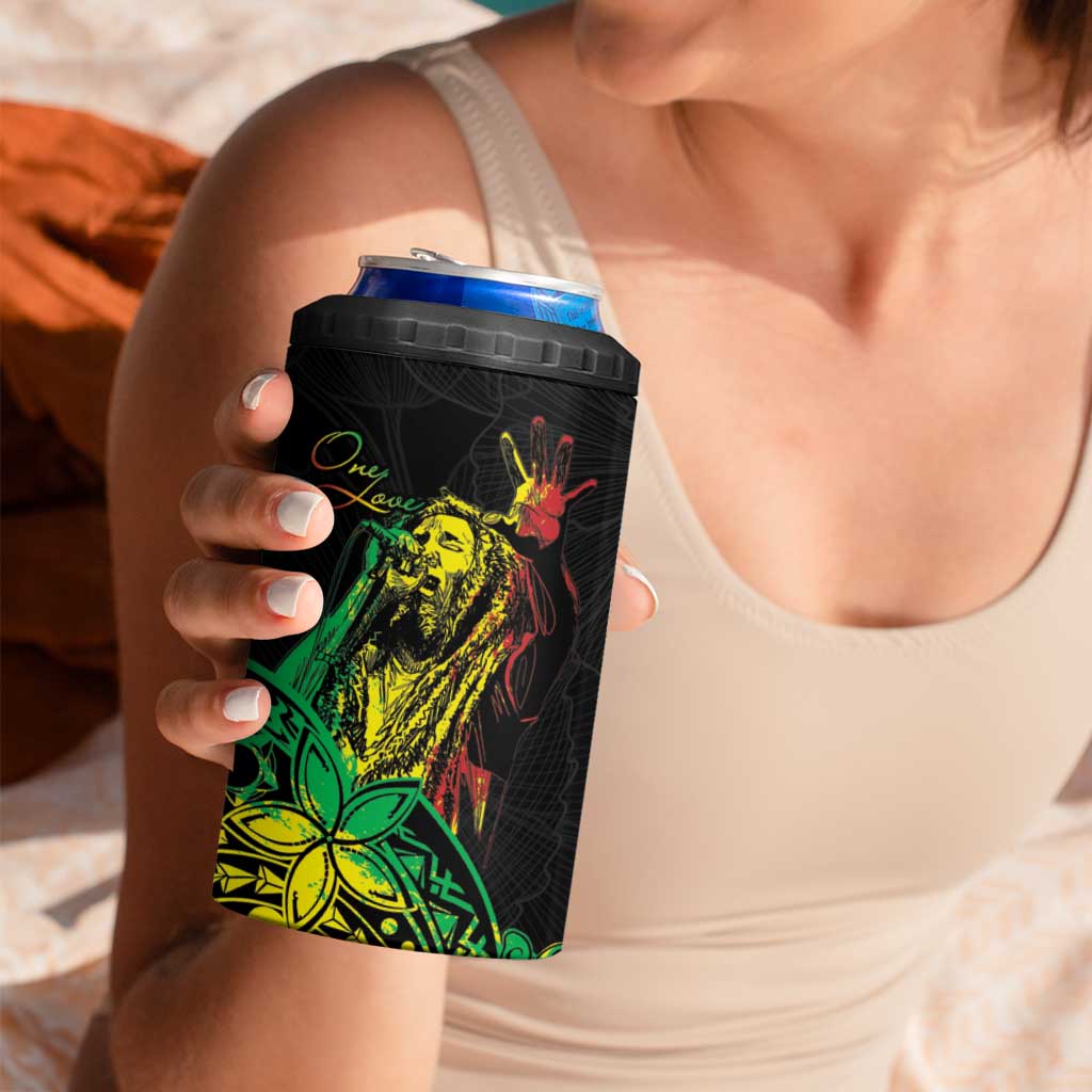 Personalised Reggae Jawaiian Festive 4 in 1 Can Cooler Tumbler Mix Polynesian
