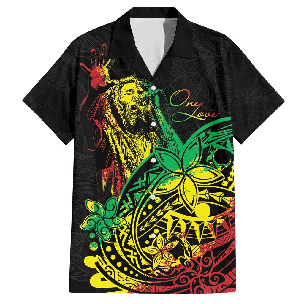 Personalised Reggae Jawaiian Festive Family Matching Long Sleeve Bodycon Dress and Hawaiian Shirt Mix Polynesian LT7 Dad's Shirt - Short Sleeve Reggae - Polynesian Pride