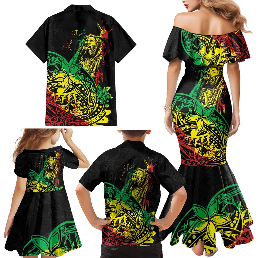 Personalised Reggae Jawaiian Festive Family Matching Mermaid Dress and Hawaiian Shirt Mix Polynesian LT7 - Polynesian Pride