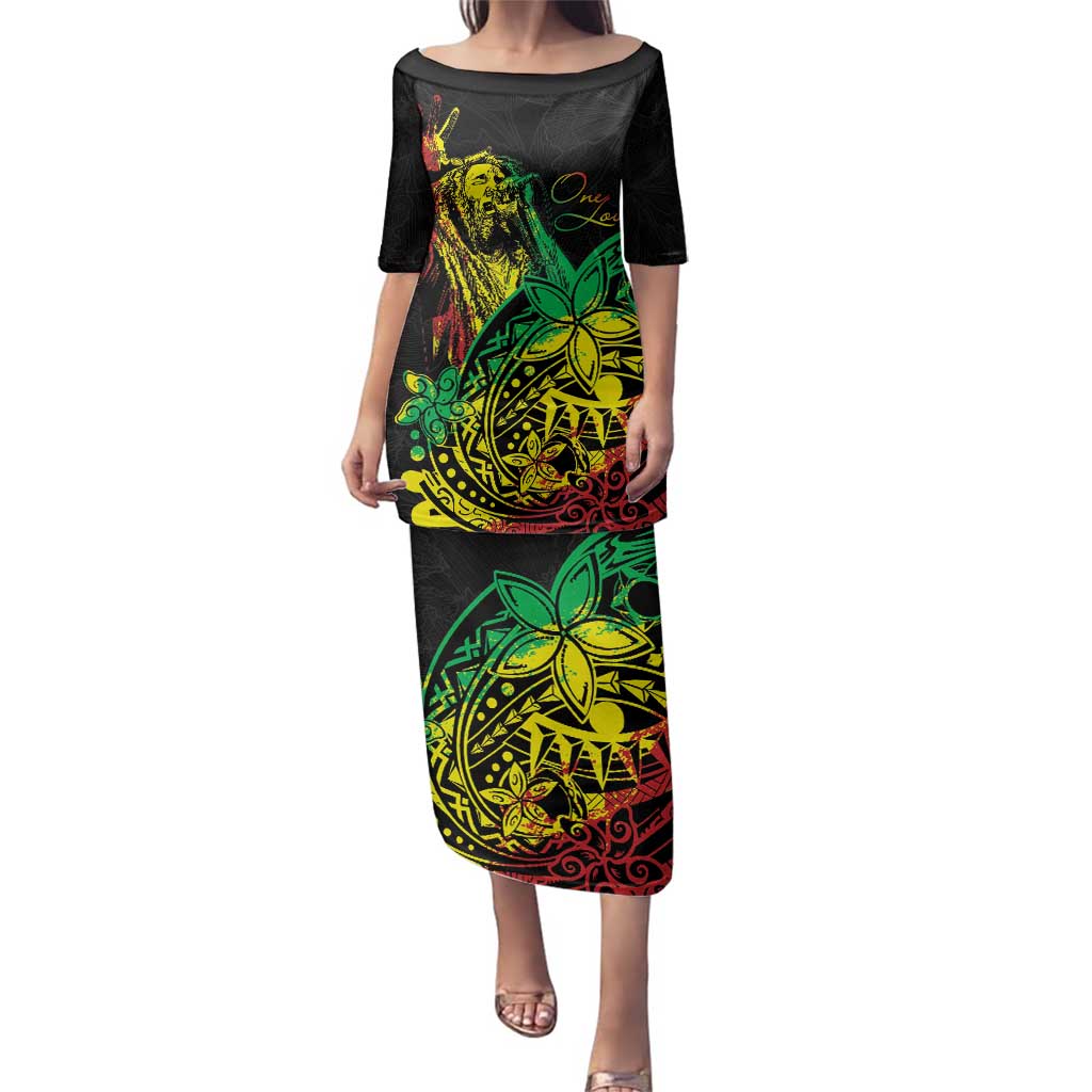 Personalised Reggae Jawaiian Festive Family Matching Puletasi and Hawaiian Shirt Mix Polynesian LT7 Mom's Dress Reggae - Polynesian Pride
