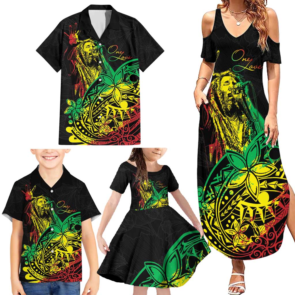 Personalised Reggae Jawaiian Festive Family Matching Summer Maxi Dress and Hawaiian Shirt Mix Polynesian LT7 - Polynesian Pride