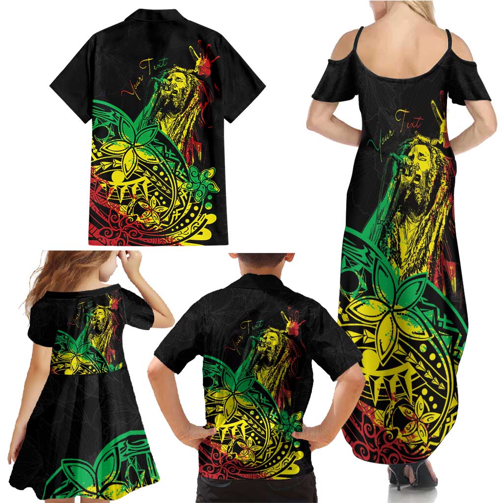 Personalised Reggae Jawaiian Festive Family Matching Summer Maxi Dress and Hawaiian Shirt Mix Polynesian LT7 - Polynesian Pride