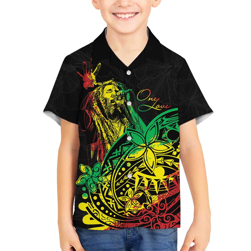 Personalised Reggae Jawaiian Festive Family Matching Summer Maxi Dress and Hawaiian Shirt Mix Polynesian LT7 Son's Shirt Reggae - Polynesian Pride