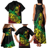 Personalised Reggae Jawaiian Festive Family Matching Tank Maxi Dress and Hawaiian Shirt Mix Polynesian LT7 - Polynesian Pride