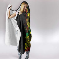 Personalised Reggae Jawaiian Festive Hooded Blanket Mix Polynesian