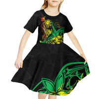 Personalised Reggae Jawaiian Festive Kid Short Sleeve Dress Mix Polynesian LT7 - Polynesian Pride