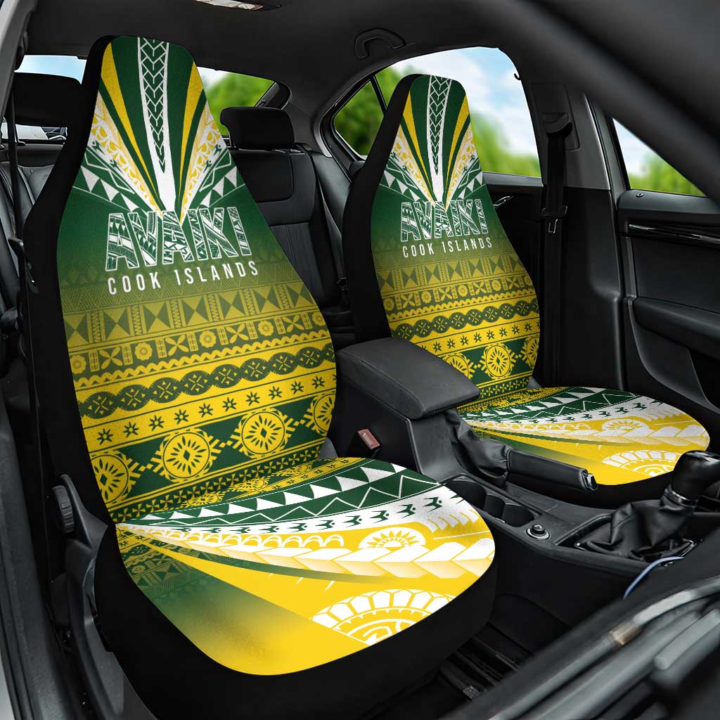 Cook Islands Rugby Car Seat Cover Kuki Avaiki LT7 One Size Yellow Green - Polynesian Pride