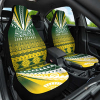 Cook Islands Rugby Car Seat Cover Kuki Avaiki LT7 One Size Yellow Green - Polynesian Pride