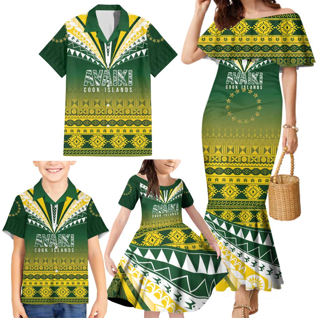 Cook Islands Rugby Custom Family Matching Mermaid Dress and Hawaiian Shirt Kuki Avaiki LT7 - Polynesian Pride