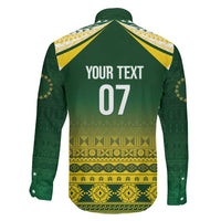 Cook Islands Rugby Custom Family Matching Off The Shoulder Long Sleeve Dress and Hawaiian Shirt Kuki Avaiki LT7 - Polynesian Pride