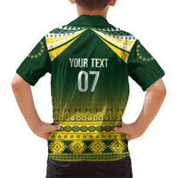 Cook Islands Rugby Custom Family Matching Off Shoulder Short Dress and Hawaiian Shirt Kuki Avaiki LT7 - Polynesian Pride