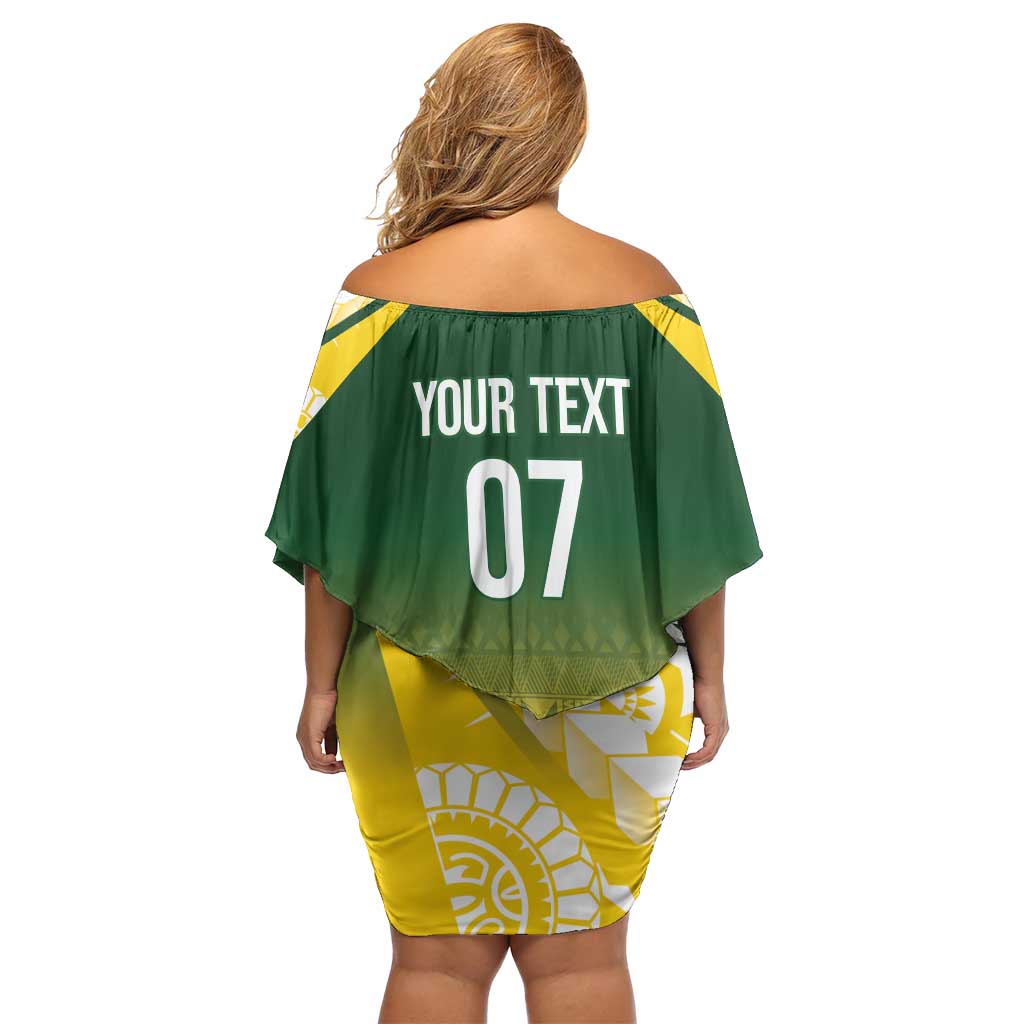 Cook Islands Rugby Custom Family Matching Off Shoulder Short Dress and Hawaiian Shirt Kuki Avaiki LT7 - Polynesian Pride