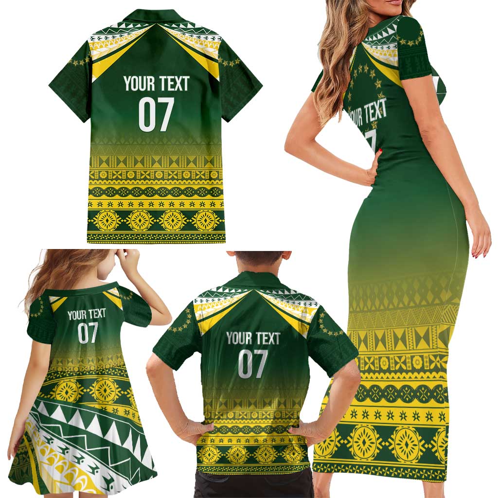 Cook Islands Rugby Custom Family Matching Short Sleeve Bodycon Dress and Hawaiian Shirt Kuki Avaiki LT7 - Polynesian Pride
