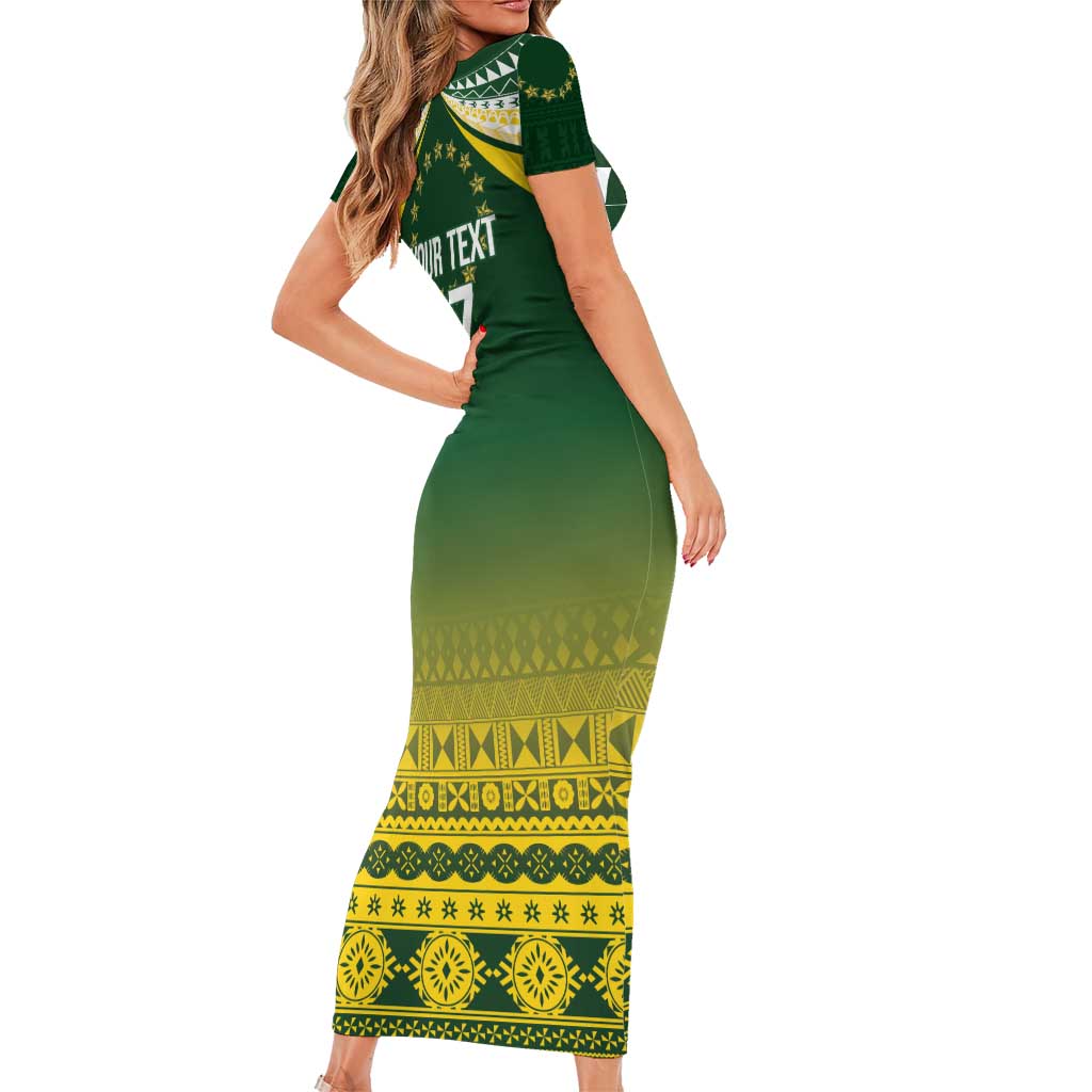 Cook Islands Rugby Custom Family Matching Short Sleeve Bodycon Dress and Hawaiian Shirt Kuki Avaiki LT7 - Polynesian Pride