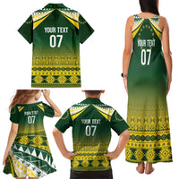 Cook Islands Rugby Custom Family Matching Tank Maxi Dress and Hawaiian Shirt Kuki Avaiki LT7 - Polynesian Pride