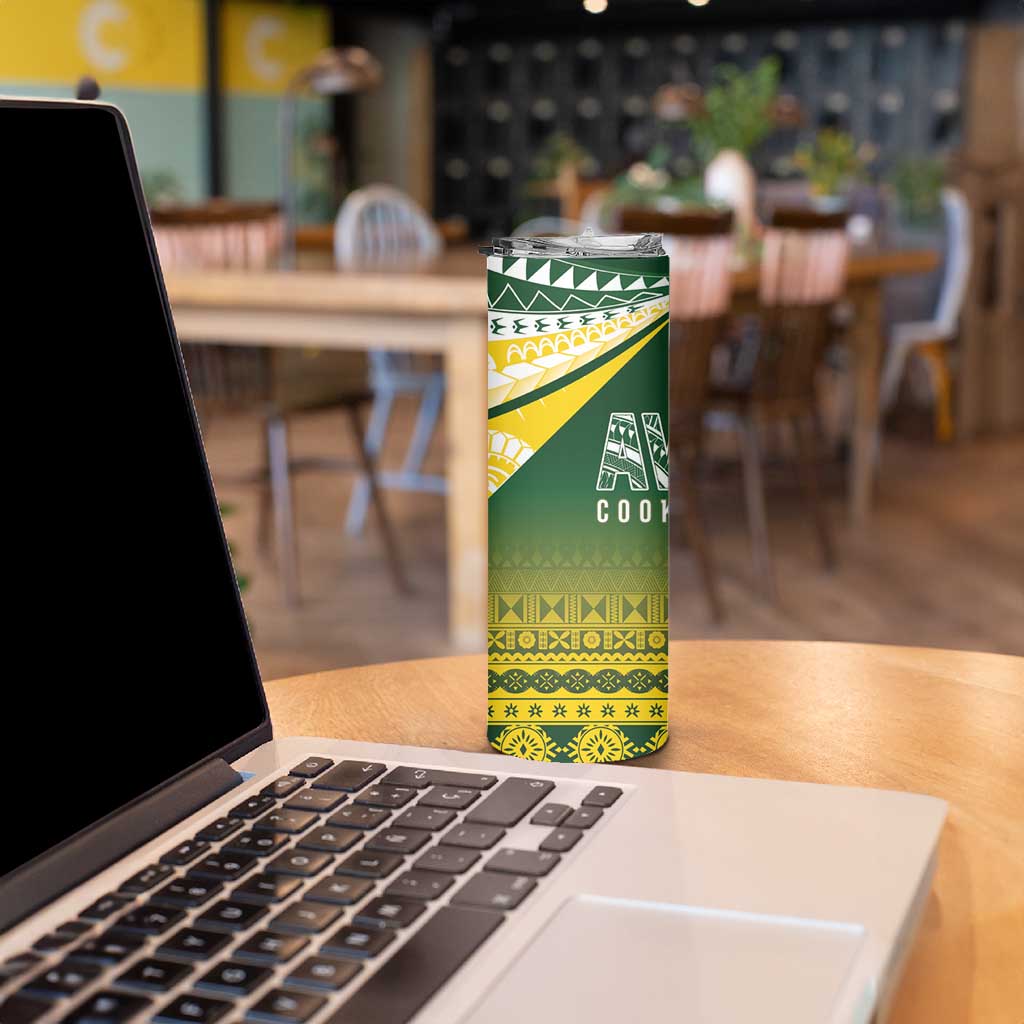 Cook Islands Rugby Skinny Tumbler Kuki Avaiki - Polynesian Pride