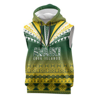 Cook Islands Rugby Custom Sleeveless Hoodie Kuki Avaiki LT7 Yellow Green - Polynesian Pride
