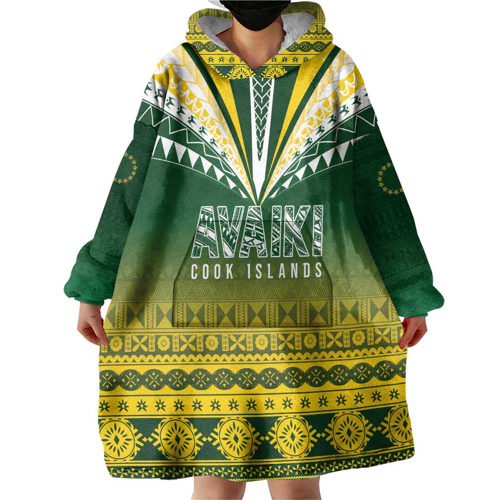 Cook Islands Rugby Custom Wearable Blanket Hoodie Kuki Avaiki - Polynesian Pride