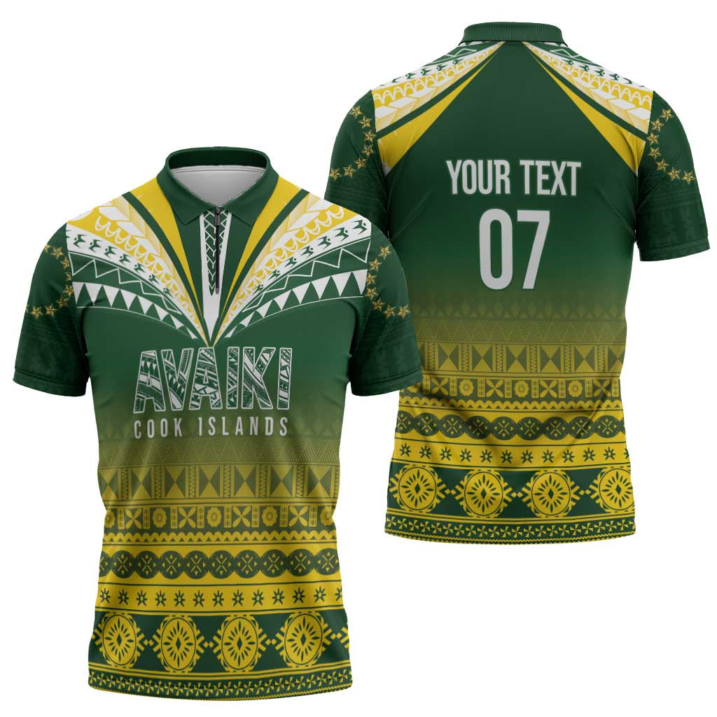 Cook Islands Rugby Custom Zipper Polo Shirt Kuki Avaiki LT7 - Polynesian Pride