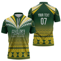 Cook Islands Rugby Custom Zipper Polo Shirt Kuki Avaiki LT7 - Polynesian Pride