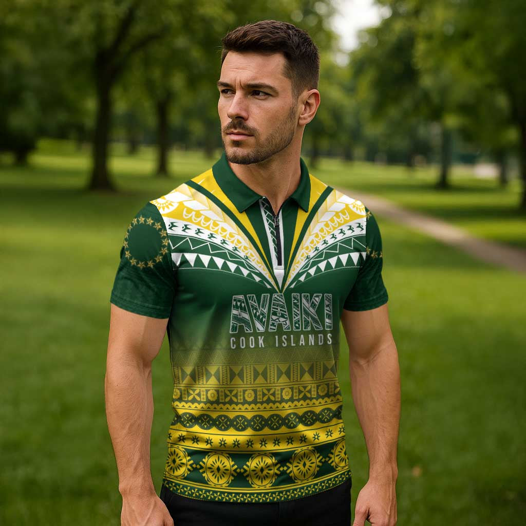 Cook Islands Rugby Custom Zipper Polo Shirt Kuki Avaiki LT7 - Polynesian Pride