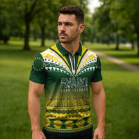 Cook Islands Rugby Custom Zipper Polo Shirt Kuki Avaiki LT7 - Polynesian Pride