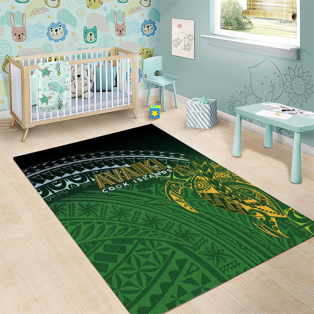 Cook Islands Rugby Kuki Avaiki Area Rug Tribal Turtle - Polynesian Pride