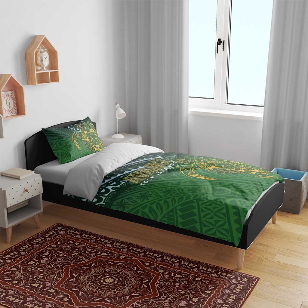 Cook Islands Rugby Kuki Avaiki Bedding Set Tribal Turtle - Polynesian Pride