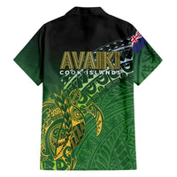 Cook Islands Rugby Kuki Avaiki Family Matching Off The Shoulder Long Sleeve Dress and Hawaiian Shirt Tribal Turtle LT7 - Polynesian Pride