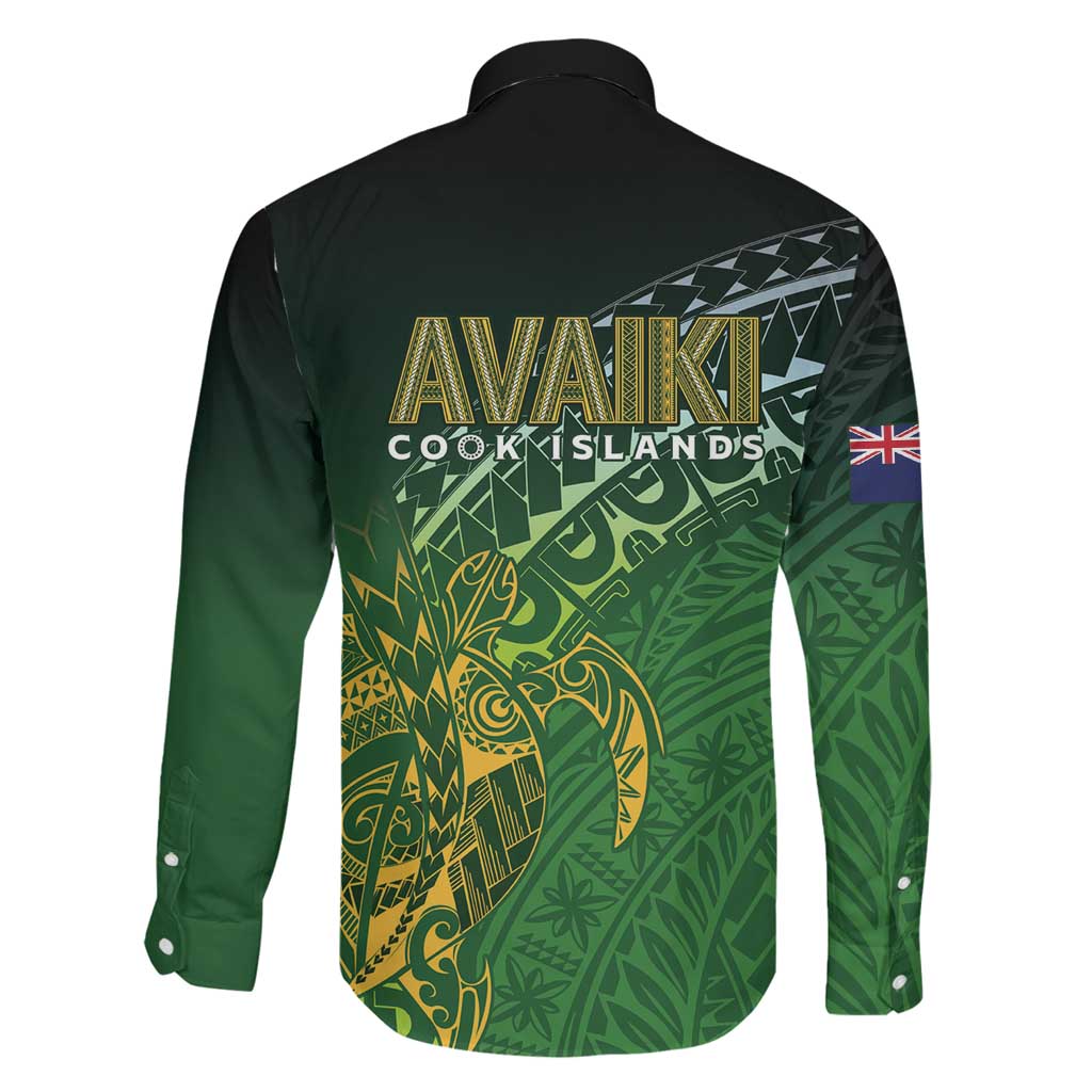 Cook Islands Rugby Kuki Avaiki Family Matching Off The Shoulder Long Sleeve Dress and Hawaiian Shirt Tribal Turtle LT7 - Polynesian Pride