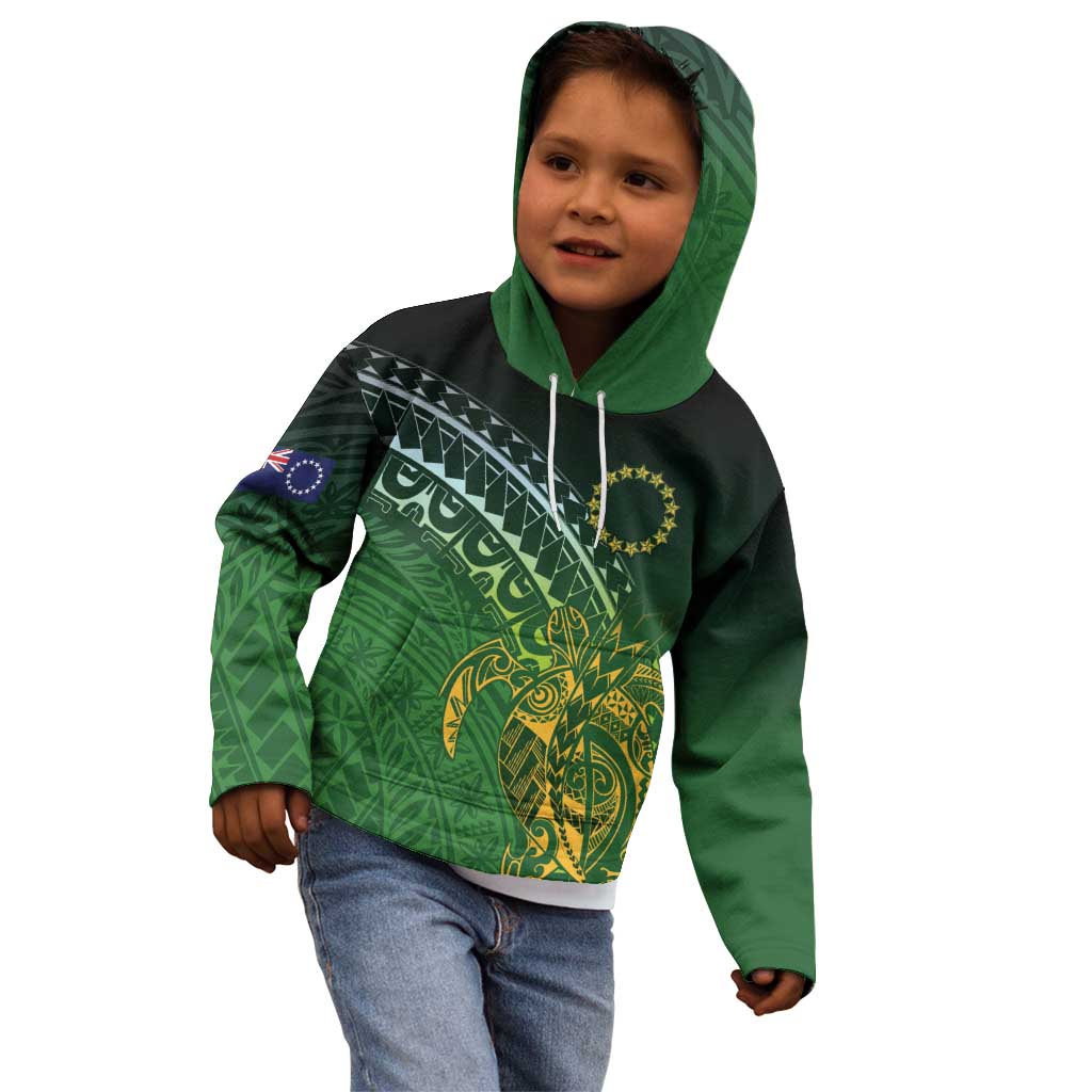Cook Islands Rugby Kuki Avaiki Kid Hoodie Tribal Turtle - Polynesian Pride