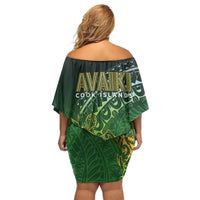 Cook Islands Rugby Kuki Avaiki Off Shoulder Short Dress Tribal Turtle - Polynesian Pride