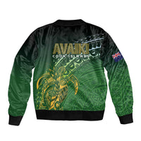 Cook Islands Rugby Kuki Avaiki Sleeve Zip Bomber Jacket Tribal Turtle LT7 - Polynesian Pride