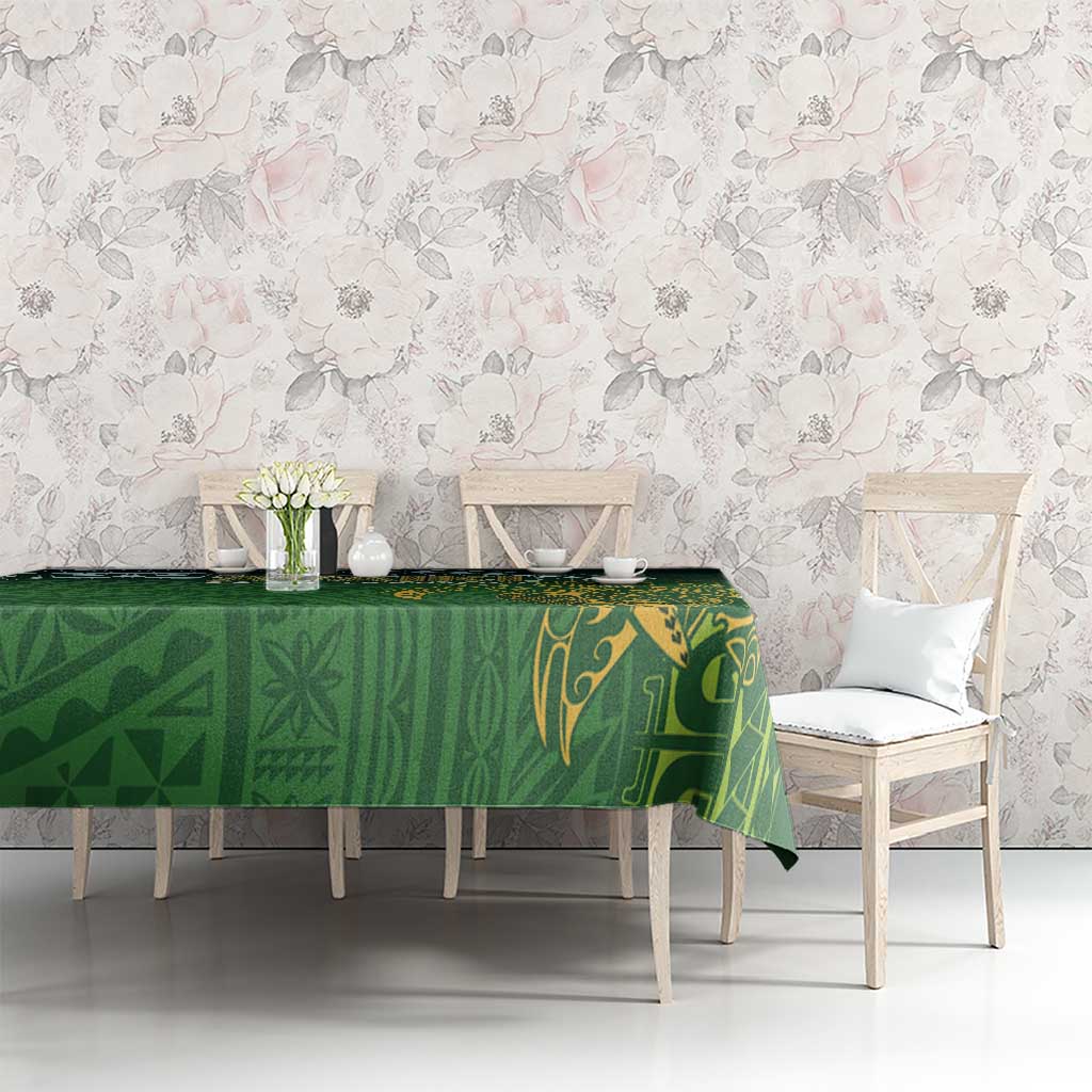 Cook Islands Rugby Kuki Avaiki Tablecloth Tribal Turtle - Polynesian Pride