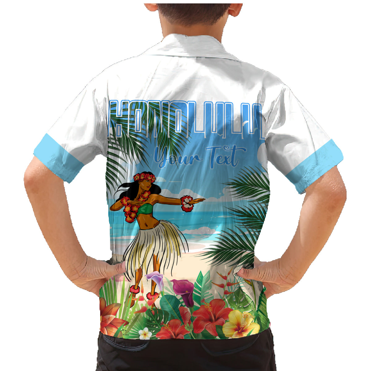 Personalised Hawaii Hula Girl Family Matching Mermaid Dress and Hawaiian Shirt Honolulu Festival LT7 - Polynesian Pride