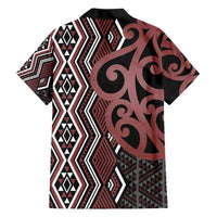 Maori Taniko Patterns Family Matching Summer Maxi Dress and Hawaiian Shirt Brown Patiki Motifs Mix Whakairo Ngaru LT7 - Polynesian Pride