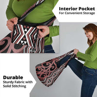Maori Taniko Patterns Grocery Bag Brown Patiki Motifs Mix Whakairo Ngaru LT7 - Polynesian Pride