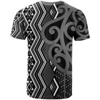 Maori Taniko Patterns T Shirt Black Patiki Motifs Mix Whakairo Ngaru LT7 - Polynesian Pride