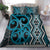 Maori Taniko Patterns Bedding Set Azure Patiki Motifs Mix Whakairo Ngaru