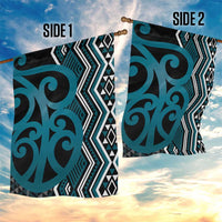 Maori Taniko Patterns Garden Flag Azure Patiki Motifs Mix Whakairo Ngaru LT7 - Polynesian Pride