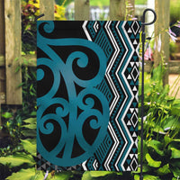 Maori Taniko Patterns Garden Flag Azure Patiki Motifs Mix Whakairo Ngaru LT7 Garden Flag Azure - Polynesian Pride