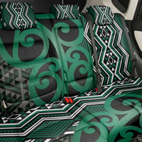 Maori Taniko Patterns Back Car Seat Cover Pounamu Patiki Motifs Mix Whakairo Ngaru LT7 - Polynesian Pride