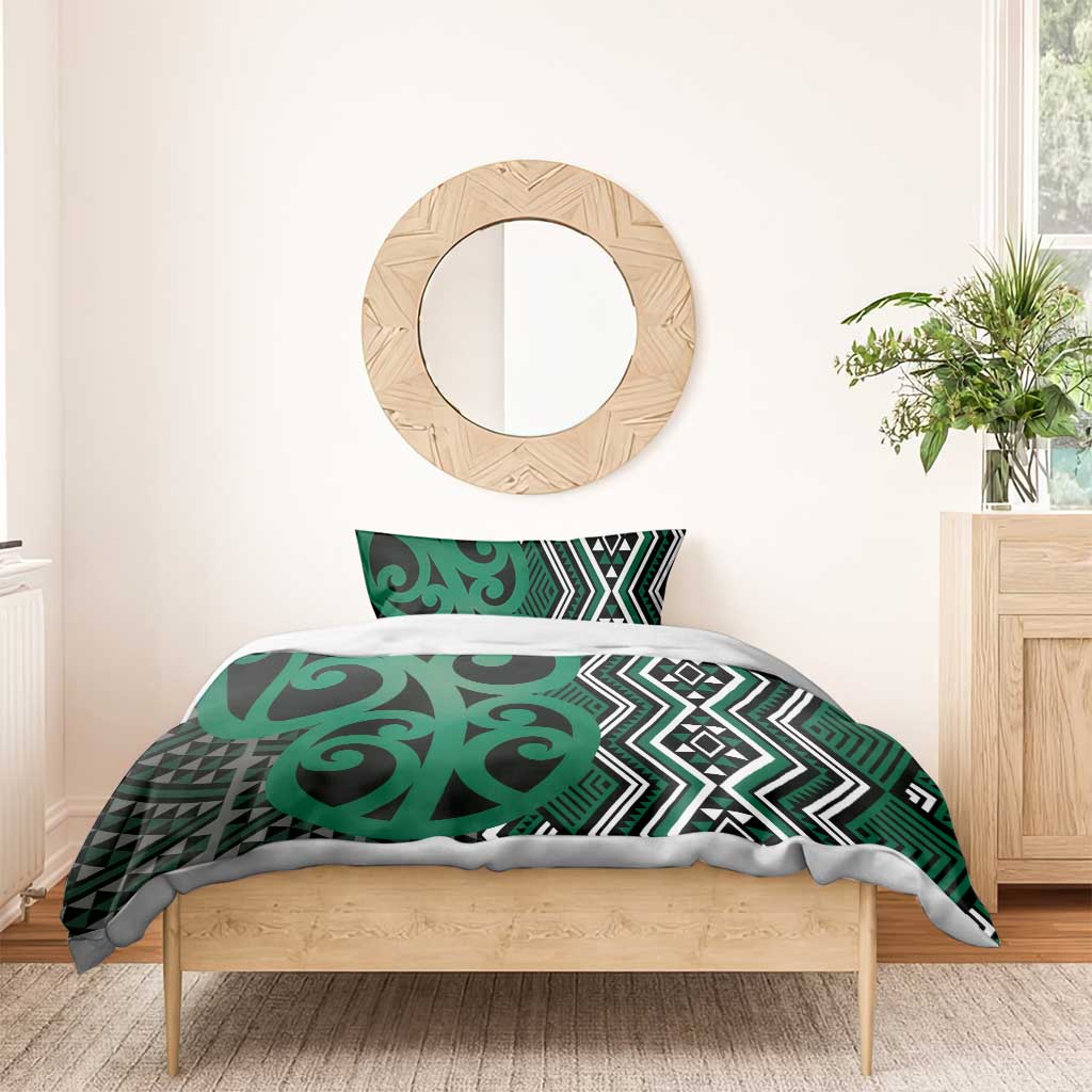 Maori Taniko Patterns Bedding Set Pounamu Patiki Motifs Mix Whakairo Ngaru