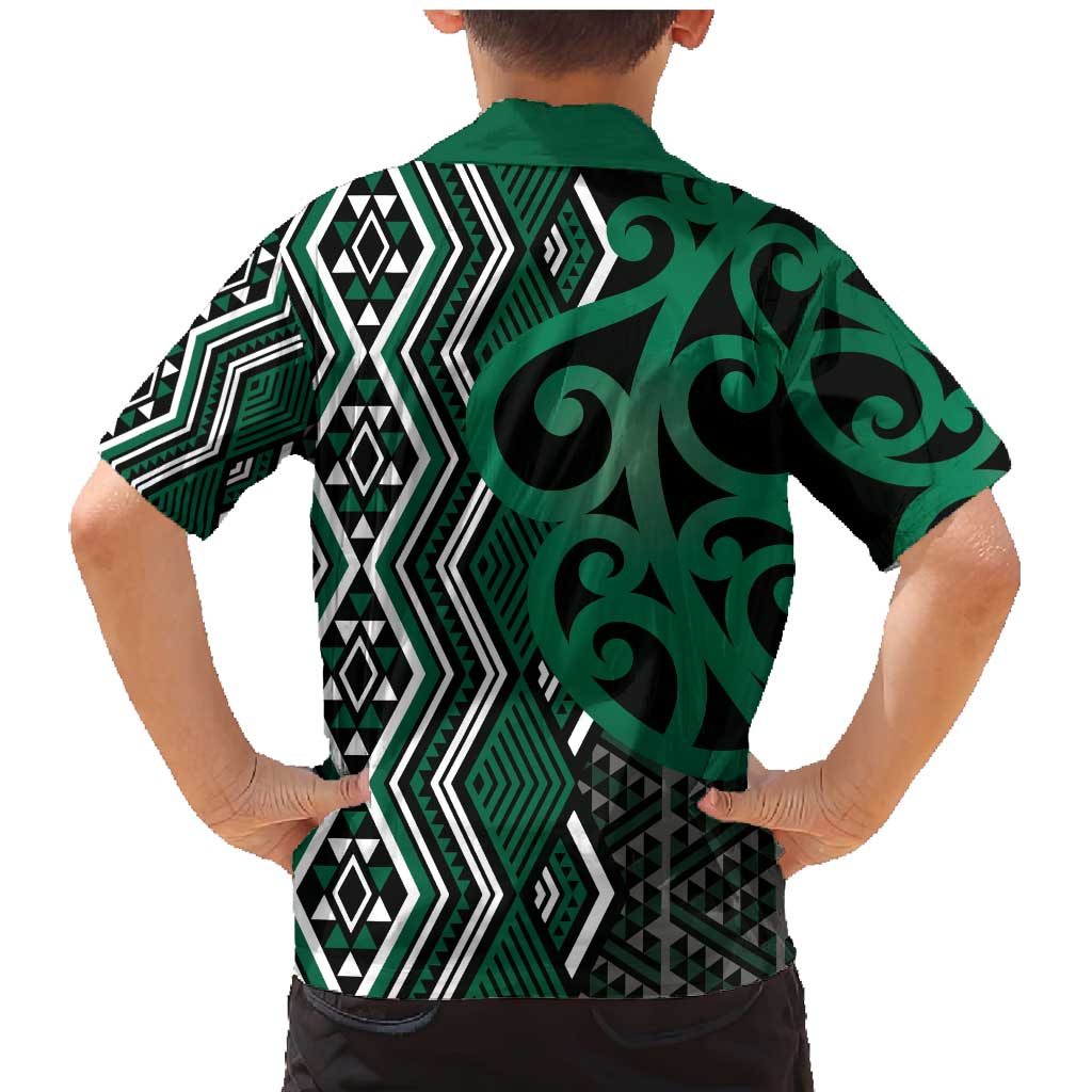 Maori Taniko Patterns Family Matching Mermaid Dress and Hawaiian Shirt Pounamu Patiki Motifs Mix Whakairo Ngaru LT7 - Polynesian Pride