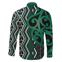 Maori Taniko Patterns Family Matching Off Shoulder Short Dress and Hawaiian Shirt Pounamu Patiki Motifs Mix Whakairo Ngaru LT7 - Polynesian Pride