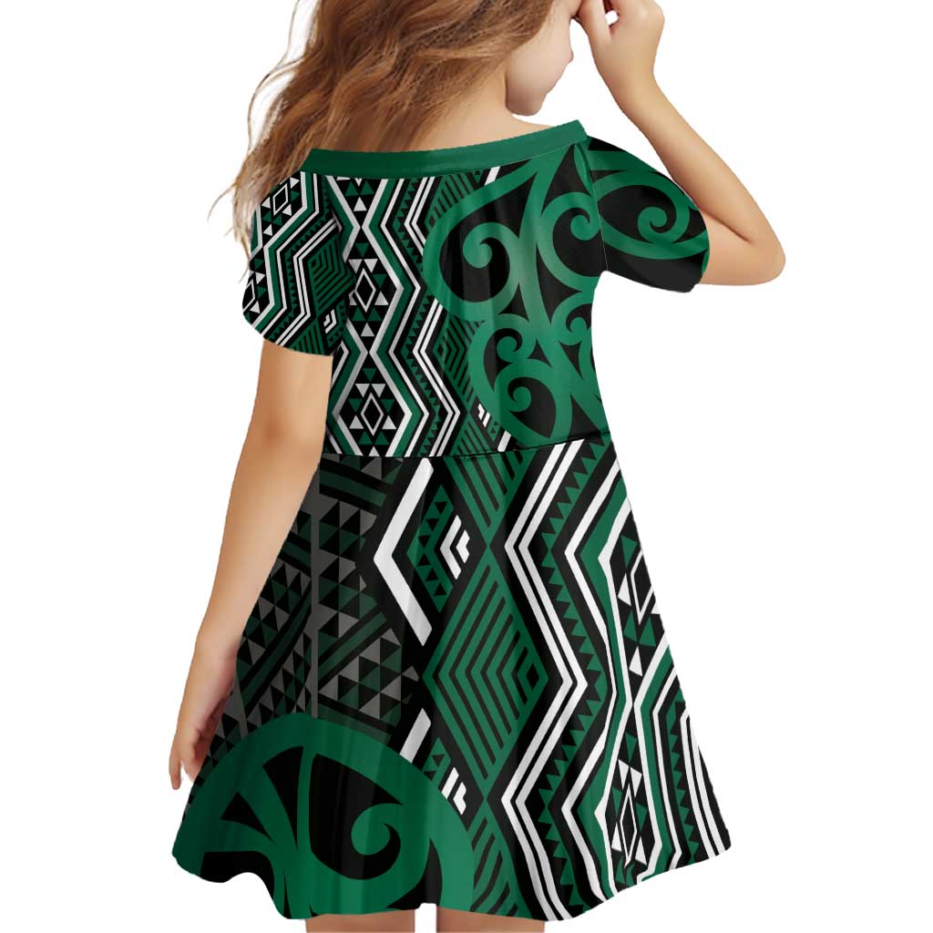 Maori Taniko Patterns Family Matching Puletasi and Hawaiian Shirt Pounamu Patiki Motifs Mix Whakairo Ngaru LT7 - Polynesian Pride