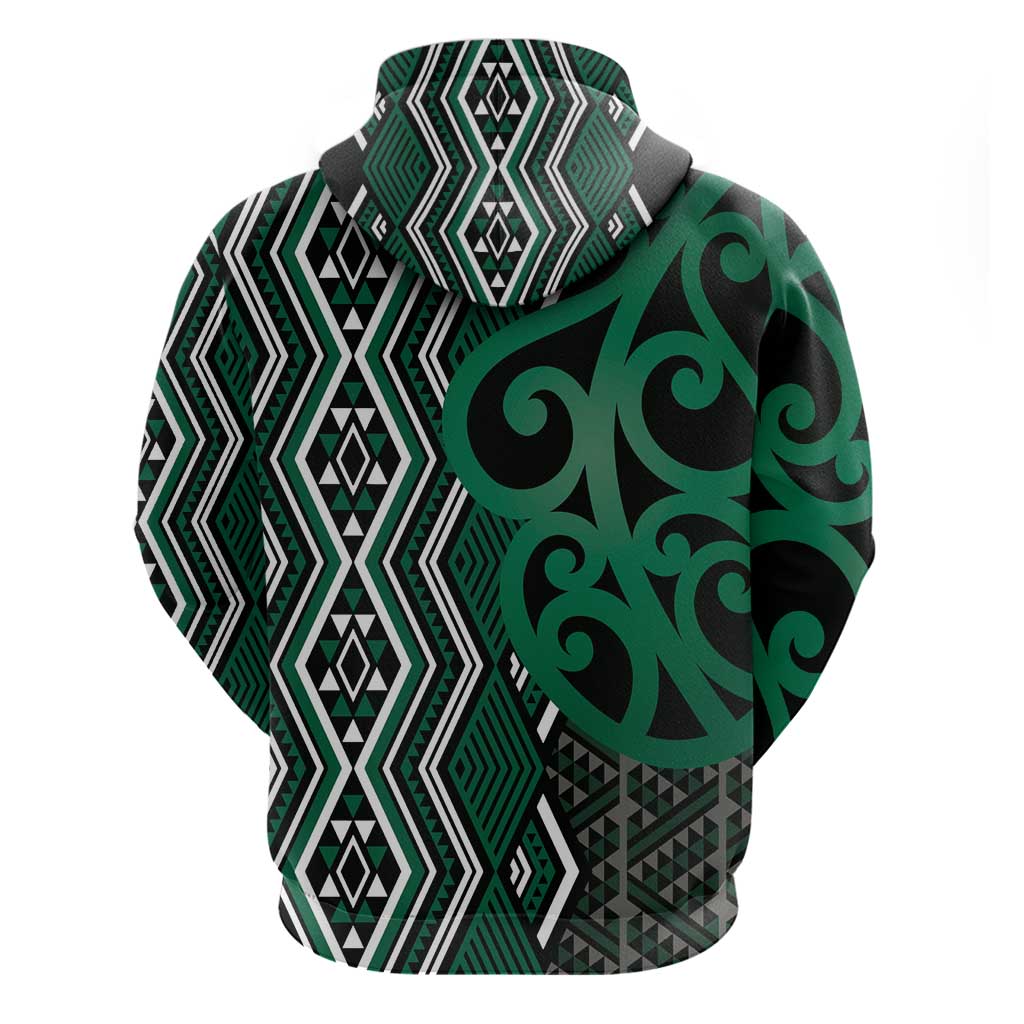 Maori Taniko Patterns Hoodie Pounamu Patiki Motifs Mix Whakairo Ngaru LT7 - Polynesian Pride