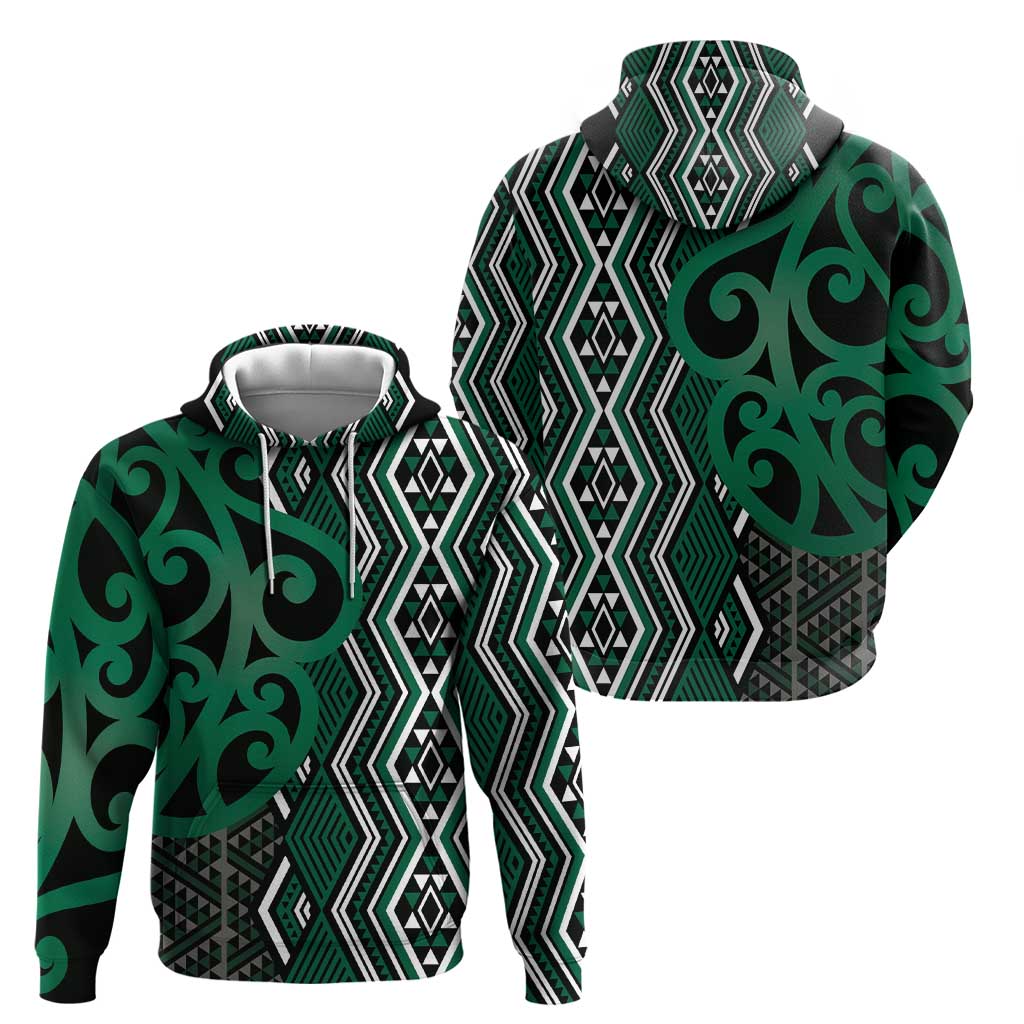 Maori Taniko Patterns Hoodie Pounamu Patiki Motifs Mix Whakairo Ngaru LT7 - Polynesian Pride