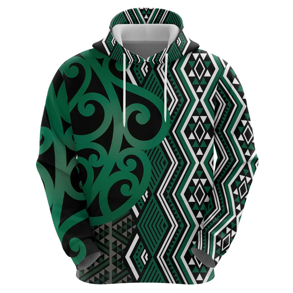 Maori Taniko Patterns Hoodie Pounamu Patiki Motifs Mix Whakairo Ngaru LT7 - Polynesian Pride