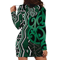 Maori Taniko Patterns Hoodie Dress Pounamu Patiki Motifs Mix Whakairo Ngaru LT7 - Polynesian Pride